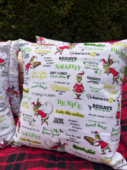 Grinchy Decorative Pillow