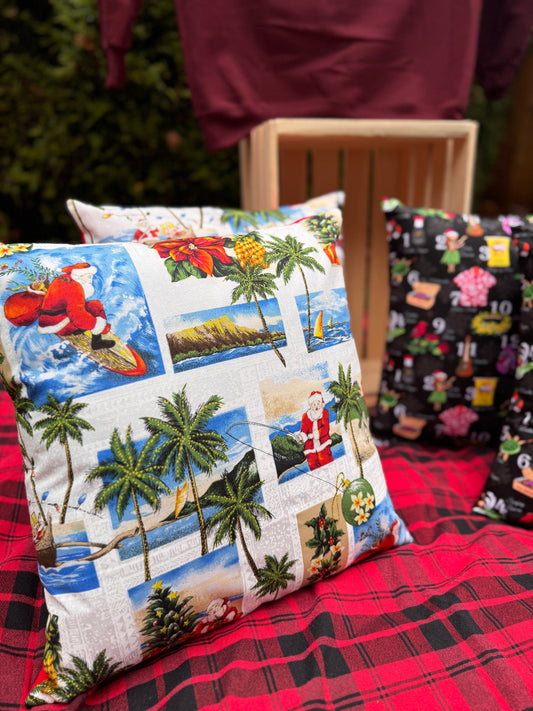 Hawaiian Santa Decorative Pillow